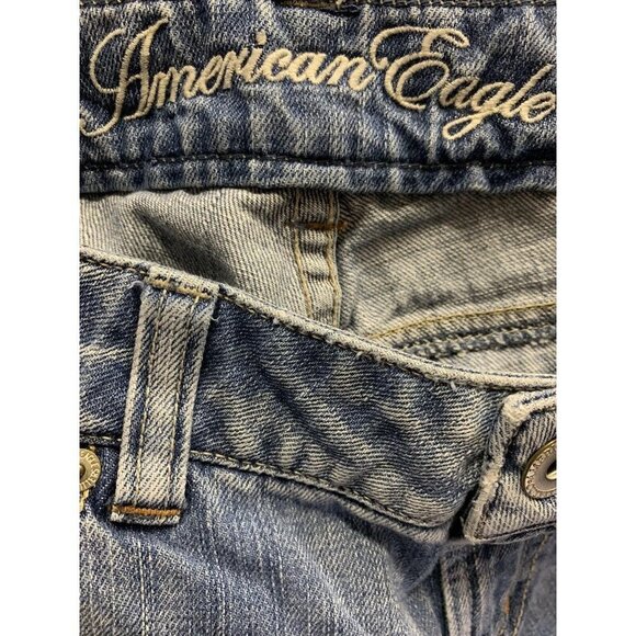 American Eagle Womens 8 Long Favorite Boyfriend Jeans Distressed Denim - Picture 10 of 10